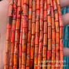 4 * 13mm natural imperador tubo de pedra contas soltas contas diy artesanal frisado pedra natural cilíndrica barril contas espaçador contas