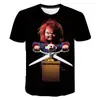 Comércio Transfronteiriço de Halloween Camiseta Estampada 3D Masculina para Adultos Adolescentes Camiseta Masculina de Manga Curta