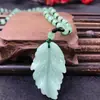 Colar com Pingente de Repolho de Jade Sintético Pingente Pixiu Kirin de Jade Sintético Corrente de Lã Verde Escuro Cartão Vazio Pingente de Buda Joias
