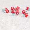 Cuentas sueltas para pulseras DIY, esmaltadas de colores, accesorios hechos a mano con forma de hongo y agujero recto, material para colgantes, cuentas con formas de puntos de ondas de colores.