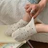 Meias de barco de boca rasa de algodão com bolinhas para primavera e verão, meias japonesas infantis de cor sólida com bolinhas que não caem, meias invisíveis femininas por atacado