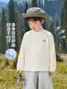 Camiseta de Manga Larga de Algodón Puro para Niños Europeos Estilo Otoño 2026 Ropa Nueva Ropa Infantil Niños Medianos y Mayores Top Estilo Primavera y Otoño para Niños