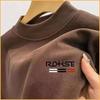 Camiseta Base de Vellón de Doble Cara para Hombre de Cuello Alto Camiseta de Vellón de Manga Larga para Hombre Ropa Interior Térmica Gruesa con Forro de Vellón para Otoño e Invierno