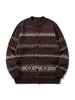 Suéter de Punto Jacquard Estilo Fair Isle Vintage Yidao Otoño 2026 Nuevo para Hombres y Mujeres, Estilo Universitario, Casual, Versátil, Chaqueta de Punto