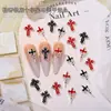 Accesorios para Uñas de Venta Caliente Transfronteriza: Decoraciones en Forma de Cruz de Estilo Gótico Punk Oscuro Europeo y Americano, Decoraciones para Uñas Rojas
