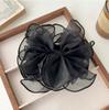 Pinza de Lazo Doble Faz Negro Estilo Hepburn para Mujer, Grande, de Alta Gama, para el Cabello, Parte Posterior de la Cabeza, Tipo Tiburón, Tocado