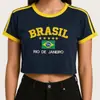 Camiseta de Manga Corta de Verano para Mujer 2026 Amazon Aliexpress Brasil Camiseta de Manga Corta Mundial Y2K Mayoreo