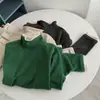 Camiseta Base Derong de Dos Piezas Falsas con Bloques de Color para un Look Adelgazante Invierno 2025 de Cuello Alto Moda Versátil Cálida que Reduce la Edad