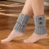 Nuevos calentadores de piernas cortos de punto retorcido estilo europeo y americano para otoño e invierno y rodilleras para mujer, cubiertas de botas cálidas de lana y calentadores de pies