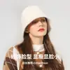 Chapéu Bucket Feminino Outono e Inverno Estilo Coreano Versátil Tendência Pelo de Coelho Chapéu de Pescador Quente Popular Estilo Japonês Pequeno Chapéu de Tricô Bacia para Rosto