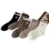 Calcetines Bordados de Oso para Mujer de Primavera y Otoño, Calcetines de Media Caña con Estampado de Lunares y Flores, Calcetines para Niña Color Café Estilo Ballet, Calcetines Holgados
