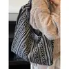 Bolso de Lona Estilo Étnico Nuevo 2026 para Mujer, Bolso de Hombro Retro de Moda, Bolso Tote de Gran Capacidad, Bolso Cruzado Rayado