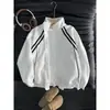 Moletom Cardigan Patchwork com Fita Retrô Street 2026 para Homens e Mulheres, Jaqueta Esportiva Casual Tendência de Caimento Solto para Casais