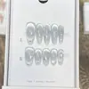Serie de Estilo Corto DiarioUñas Portables Hechas a Mano de Alta Calidad, Pegatinas para Uñas Ojo de Gato de Circonita, Uñas Postizas