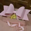 Caja de Regalo de Flores y Frutas Caja de Flores con Lazo de Celebridad de Internet Año Nuevo Caja de Arreglo Floral de PVC Caja Transparente para Pasteles Bolso de San Valentín