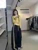 Pantalones casuales de estilo americano de alta costura de moda 2026 con tres rayas laterales, de cintura alta, pierna ancha recta holgada, modernos y a la moda