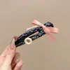 Presilha de bico de pato marrom de cachorro coreano, presilha elegante para coque torcido, presilha de cabelo volumizadora para a parte de trás da cabeça, acessório de cabelo de alta qualidade