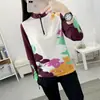 Top Feminino Camuflado para Esportes ao Ar Livre com Gola, Manga Longa, Outono, Malha de Seda Gelada, Secagem Rápida, Casual, Moda, Corrida, Respirável