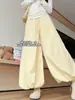 Pantalones falda con capullo de flor amarilla para mujer, verano, finos, 2026, nuevo estilo, caída, baja estatura, pantalones bombachos, estilo perezoso, Yamamoto, pantalones de pierna ancha