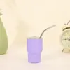 Vaso de vino pequeño de 3 oz para cambio de color en frío 304 transfronterizo, vaso con pajilla de succión de capa simple y doble, taza de acero inoxidable para sublimación, primera generación de pelo