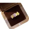 Qi Morado del Anillo Este, Anillos de Huevo de Paloma de Fuego Púrpura Nueve, Mismo Estilo que el Anillo Flor de Bauhinia, Anillo de Fuego Púrpura Nueve