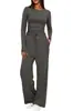 Traje Informal Asimétrico de Diseño Transfronterizo Europeo y Americano para Mujer, Primavera y Otoño, Pantalones de Pierna Ancha de Manga Larga, Ropa Deportiva Multiusos