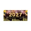 Fondo de Año Nuevo 2027 transfronterizo, bandera de garaje, un tema decorativo de alta gama para fiestas de Año Nuevo, con un banderín colgante