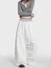 Pantalones deportivos versátiles de moda estilo americano, de peso pesado, con dobladillo curvo, para hombres y mujeres, nuevos pantalones largos casuales rectos holgados de pierna ancha para primavera y otoño