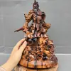 Estatua de Guan Gong Hecha de Madera de Azufaifo Golpeada por un Rayo 30cm Exquisita Estatua de Guan Gong Tallada en una Sola Pieza para Regalos de Apertura de Negocios