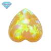 Huagang gema formato de coração plana OPAL SINTÉTICO pedra bruta OPALA ARTIFICIAL OPALA formato de coração de pêssego OP28