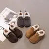 Zapatos de algodón cálidos con forro polar para niñas, nueva colección otoño/invierno 2026, botines cómodos de suela blanda para niños, botas de nieve estilo británico, zapatos de invierno