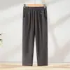 Pantalones Casuales Rectos Delgados Sueltos de Verano para Mujeres Mayores, Pantalones Cortos de Abuela de Cintura Alta