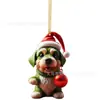 Novo produto transfronteiriço, pingente de carro verde para cachorro de Natal, decoração de árvore de Natal, decoração de casa para feriados