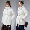 Novo Casaco de Algodão para o Inverno de 2026 com Gola Alta e Cinto, Modelagem Solta Emagrecedora, Jaqueta de Algodão Versátil, Roupa Externa de Algodão Fashionável Estilo Coreano para Mulheres