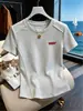 Camiseta de Manga Corta para Mujer, 100% Algodón, Hombro Normal, Estampado de Espina de Pescado, Color Café, Moda Coreana, Corte Ajustado, Ropa de Verano para Mujer 2026