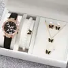 Novo Relógio de Pulso Feminino Moda Transfronteiriça Luxo Leve Quartzo Padrão Borboleta Clássico Mostrador Diamante Digital Feminino Estoque Pronto Atacado