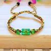 Xizang bronceado mantra de seis sílabas cuentas de barril imitación ágata pulsera de cuerda tejida con hilo de cinco colores Festival del Bote del Dragón pulsera de cuerda colorida