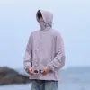 Nova Roupa de Proteção Solar Masculina de Verão, Casaco Casual Solto com Capuz para Uso ao Ar Livre, Cor Sólida, Anti-UV, Moda Versátil