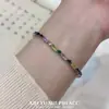Pulsera Larga de Diamantes de Colores Estilo Xiaohongshu para Mujer, Pulsera de Moda Retro Europea y Americana, Joyería Versátil Única y de Alta Gama