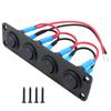 Painel de Interruptor Joystick Redondo Azul 20A 3 Pinos Alumínio à Prova d'Água 12V para Carro Caminhão