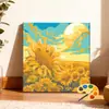 Café digital pintura al óleo DIY colorear pintura pintada a mano para principiantes, acrílico alivio del estrés paisaje pintura decorativa