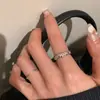 Anillo acolchado de circonita estilo coreano para mujer, anillo de dedo índice de lujo ligero de nicho de alta gama, anillo abierto versátil moderno