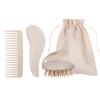 Set de Peines de Peluquería de Paja de Trigo, Set de Tres Piezas para Alisar y Estilizar en Casa, Peine Pequeño para Niñas, Peine Portátil para Guardar