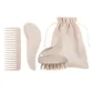 Set de Peines de Paja de Trigo Peine Suave para Peinar el Cabello Peine Espeso y Esponjoso de Dientes Anchos Cabezal de Limpieza Profunda Cepillo para Champú