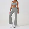 Amazon Wearable Roupa Esportiva para Uso Externo, Ajuste Slim, Sensação de Pele, Calça Longa Levemente Picante, Conjunto de Yoga Color-Block para Mulheres