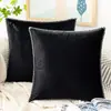 Funda de Almohada de Terciopelo Transfronteriza con Borde en Forma de Concha Funda de Almohada Decorativa Simple de Color Sólido para Sala de Estar Sofá