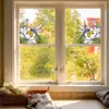 Cbccht111 Pegatina de Vidrio para Esquina de Ventana Floral y de Pájaros Transfronteriza Adhesivo Colorido de Doble Cara Pegatina Decorativa de Flor para Esquina de Vidrio Ultra Transparente