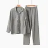 Estilo Pareja Algodón 100% Doble Capa de Gasa Pijama y Pantalones de Gasa de Algodón Puro Estilo Japonés para Hombre y Mujer, Disponibles para Venta al por Mayor desde Almacén Japonés