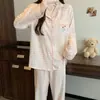 Pijama de algodón nube para niñas con solapa y copas incorporadas en el pecho, lindo, suave, cómodo, no necesita ropa interior, conjunto de dos piezas para casa