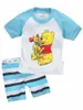Roupas de Casa Amarelas de Desenho Animado de Manga Curta para Meninos Roupas Infantis Roupa de Verão Primavera Roupa para Ar Condicionado Pijama K207